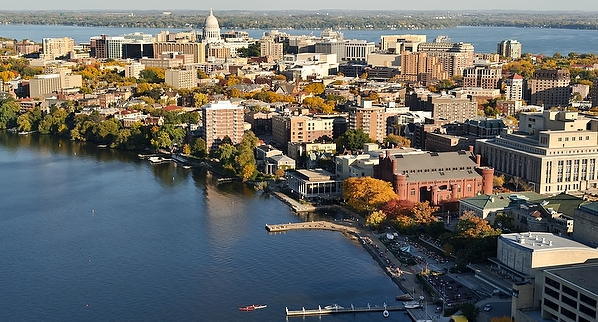 Aerial View of Madison Isthmus